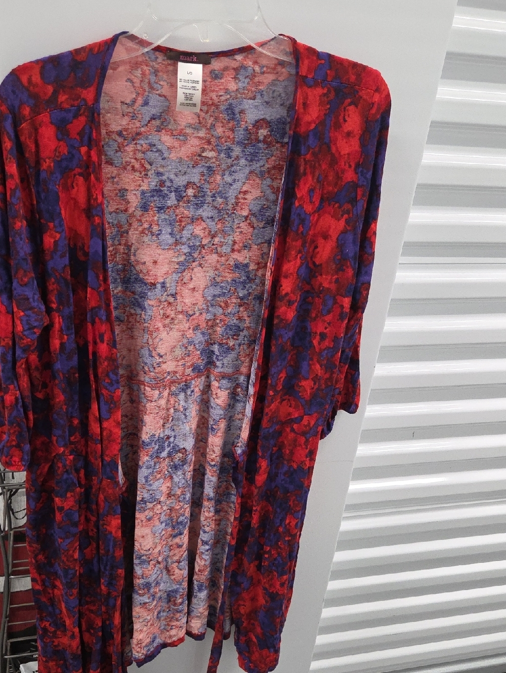Avon mark. Red and Purple Floral Wrap Dress